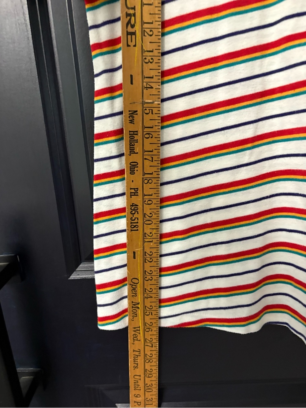 Vintage 70s Rainbow Stripe Maternity Polo Tunic Top A-Line Retro Groovy L - Picture 5 of 7